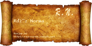 Réz Norma névjegykártya